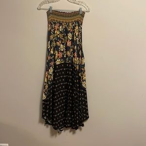 FARM Rio Patchwork Floral Multicolor Maxi Full Skirt Size Small Elastic Waist